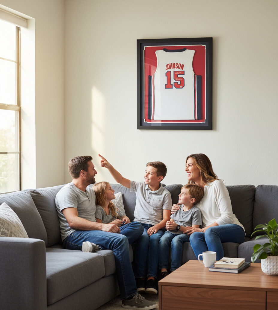 Autographed jersey in custom frame